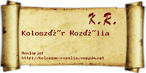 Koloszár Rozália névjegykártya