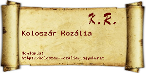 Koloszár Rozália névjegykártya