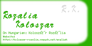 rozalia koloszar business card